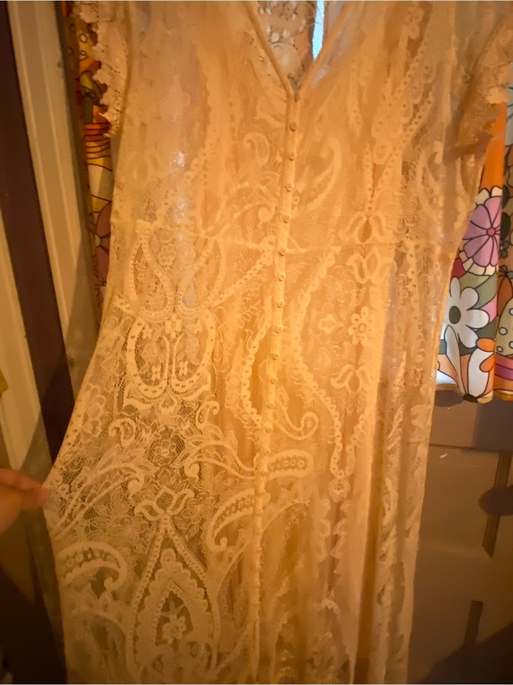torrid Peach Lace Midi Dress NWT SIZE 2 - Picture 10 of 12